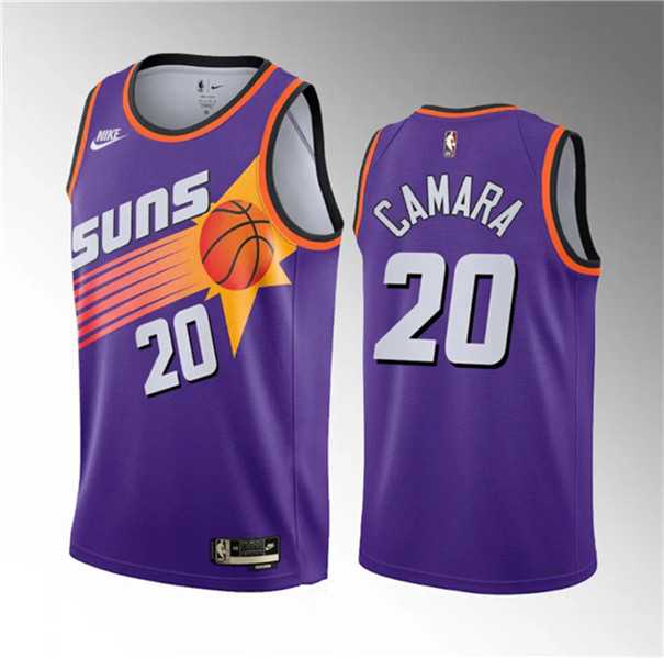 Mens Phoenix Suns #20 Toumani Camara Purple 2023 Draft Classic Edition Stitched Basketball Jersey Dzhi